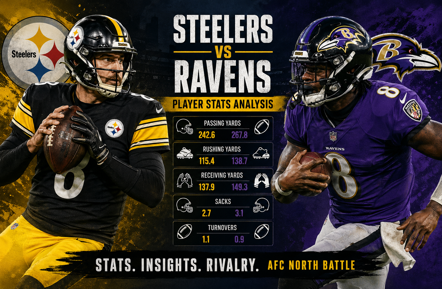 Steelers vs Ravens Match Player Stats