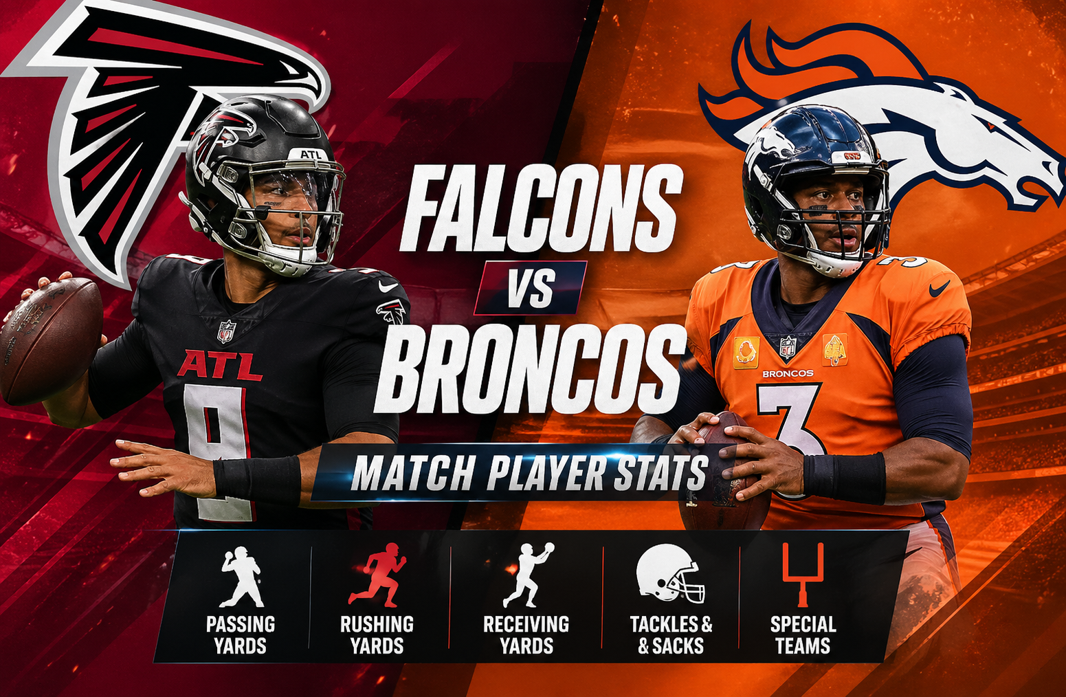 Atlanta Falcons vs Denver Broncos Match Player Stats