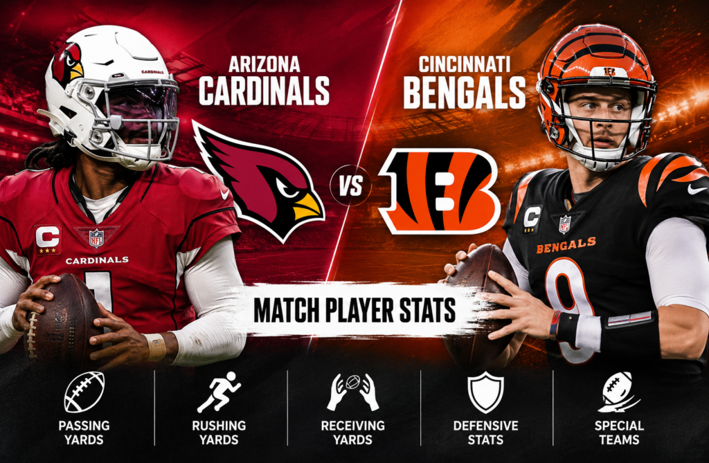 Arizona Cardinals vs Cincinnati Bengals Match Player Stats