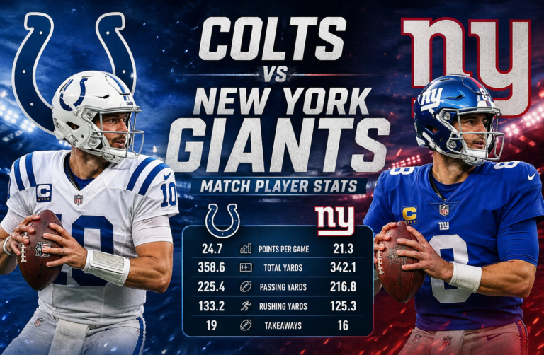 Colts vs New York Giants Match Player Stats