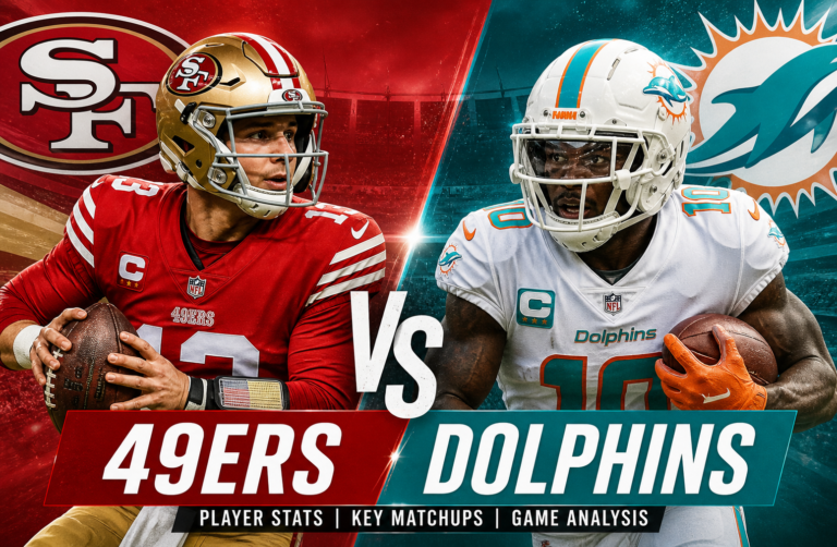 49ers vs Miami Dolphins Match Player Stats