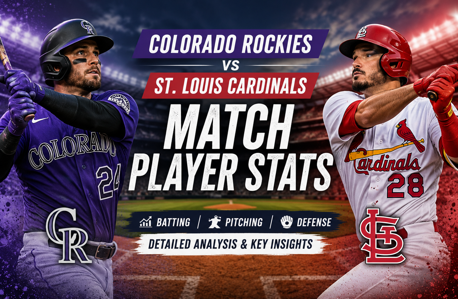 Colorado Rockies vs St. Louis Cardinals Match Player Stats