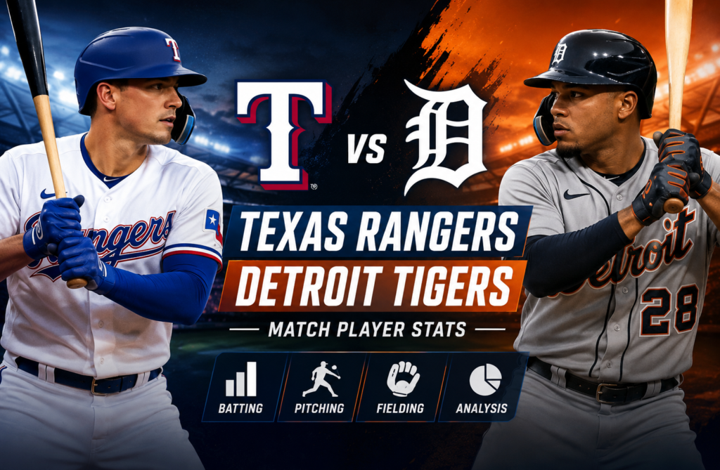 Texas Rangers vs Detroit Tigers Match Player Stats